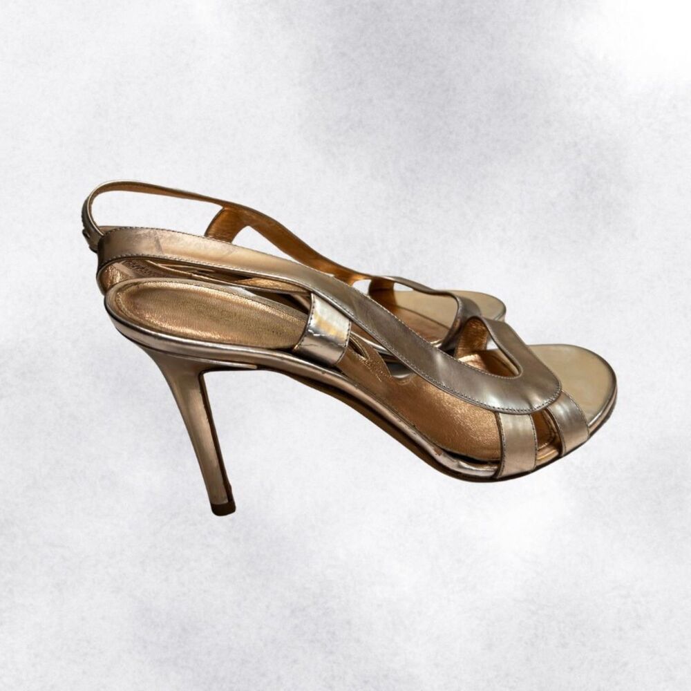 Sergio Rossi Rose Gold Slingback Stiletto Size 8 - Picture 2 of 7